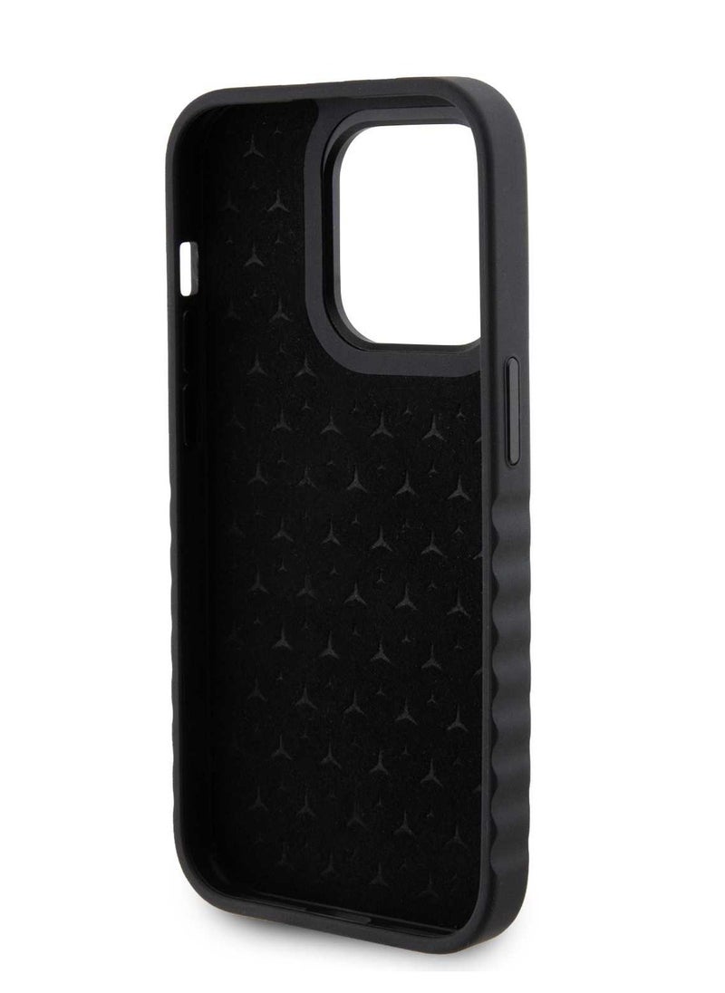 Mercedes-Benz - iPhone 15 Pro Max Case Smooth Genuine Leather Back Cover / iPhone 15 Pro Case / Compact Design / Lightweight Design / Protective Genuine Leather - Black - Image 1
