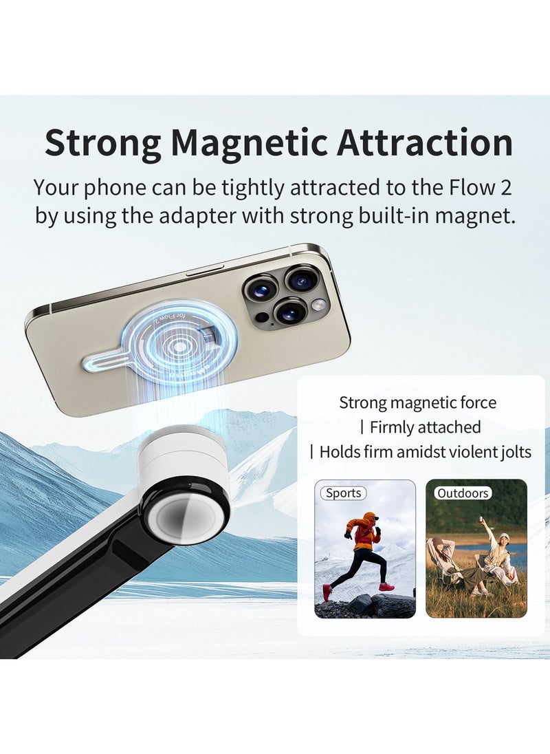 aMagisn - Magnetic Adapter Mount for Insta360 Flow 2 Pro – Aluminum Alloy, Ultra-Slim 4.2mm, MagSafe Lock, Strong Magnetic Phone Clamp, Universal Android Ring – Gimbal Magnetic Module - Image 1
