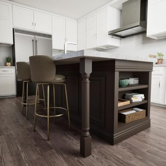 COL03X03X35TRRW 3 3/4-INCH W X 3 3/4-INCH D X 35 1/2-INCH H TRADITIONAL CABINET COLUMN, RUBBERWOOD - Image 3