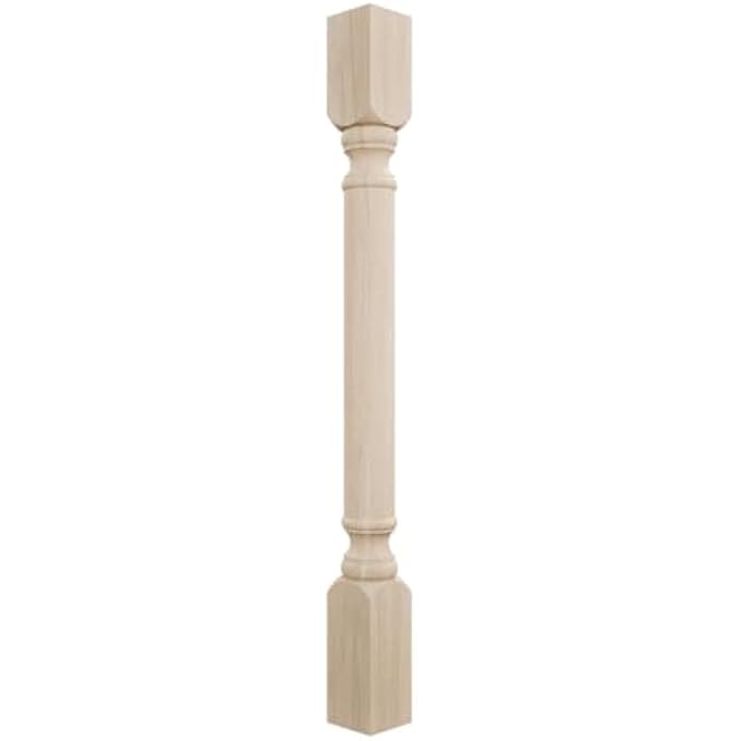 COL03X03X35TRRW 3 3/4-INCH W X 3 3/4-INCH D X 35 1/2-INCH H TRADITIONAL CABINET COLUMN, RUBBERWOOD - Image 1