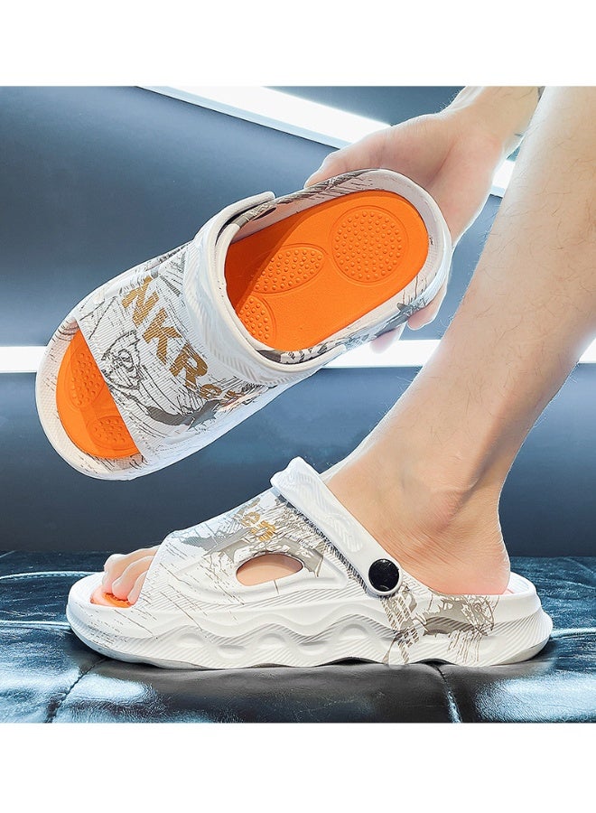 NIBEMINENT Mens Summer Outdoor Sports Slippers Anti-Slip Beach Two-Way Wear Large Size Sandals  Comfortable Foot Feeling - Image 2