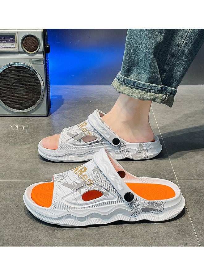 NIBEMINENT Mens Summer Outdoor Sports Slippers Anti-Slip Beach Two-Way Wear Large Size Sandals  Comfortable Foot Feeling - Image 3