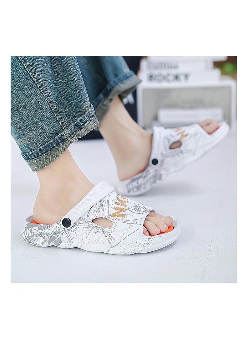 NIBEMINENT Mens Summer Outdoor Sports Slippers Anti-Slip Beach Two-Way Wear Large Size Sandals  Comfortable Foot Feeling - Image 4