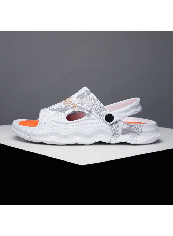 NIBEMINENT Mens Summer Outdoor Sports Slippers Anti-Slip Beach Two-Way Wear Large Size Sandals  Comfortable Foot Feeling - Image 1