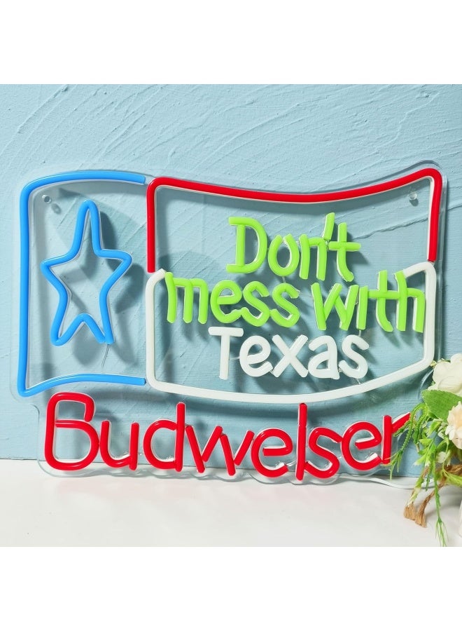 Likeu Texas Led Neon Sign Don'T Mess With Texas Light Up Sign Dimmable Usb-Powered Neon Lights For Bar Club Party Teen Room Decor Dorm Room Decor Texas Souvenirs Gifts  - Image 4