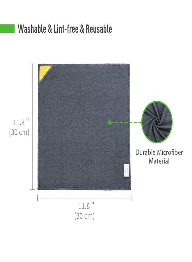 loukin 4 Pack Magnetic Whiteboard Cleaning Cloth, Dry Erase Cleaning Cloth for Classroom, Home and Office Use, Reusable & Washable, Gray, 12" x 12", 1 Bottle of 3.4 fl oz Whiteboard Cleaner Included - Image 2