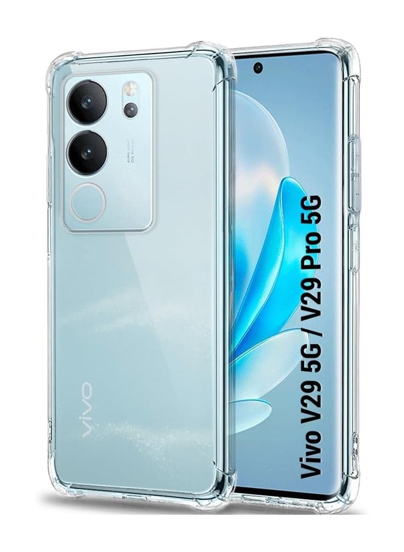 vesus Protective Case for Vivo V29 / V29 Pro 5G / Vivo S17 / S17 Pro clear TPU Four Corners Protection Cover Transparent Soft Bumper - Image 1