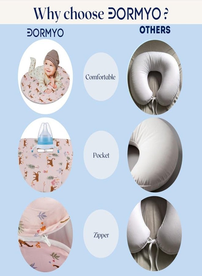Dormyo Breast Feeding Pillow Parent (Cotton, Pink Tiger) - Image 3