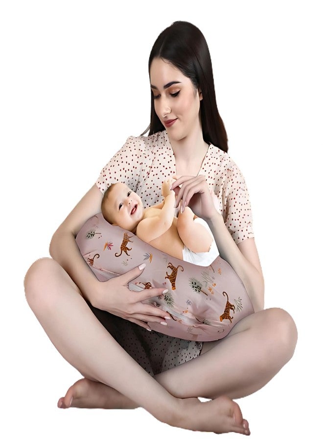 Dormyo Breast Feeding Pillow Parent (Cotton, Pink Tiger) - Image 1