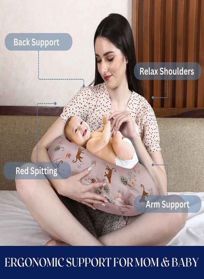 Dormyo Breast Feeding Pillow Parent (Cotton, Pink Tiger) - Image 2
