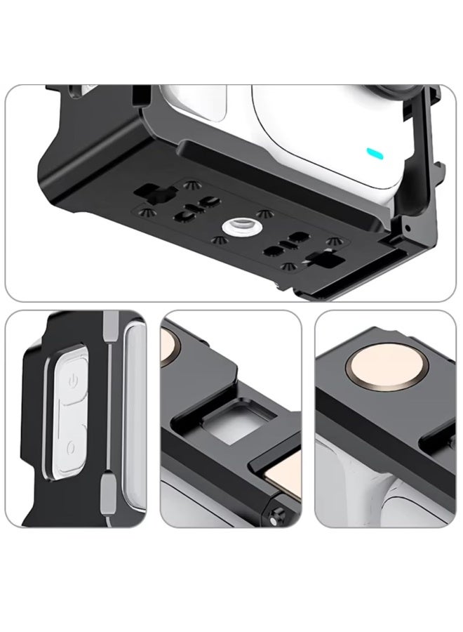 Aluminum Alloy Frame Cage for Insta360 GO Ultra, Metal Protective Cage Housing Expansion Case Protective Bezel with Cold Shoe Mount for Insta 360 GO Ultra Accessories - Image 3