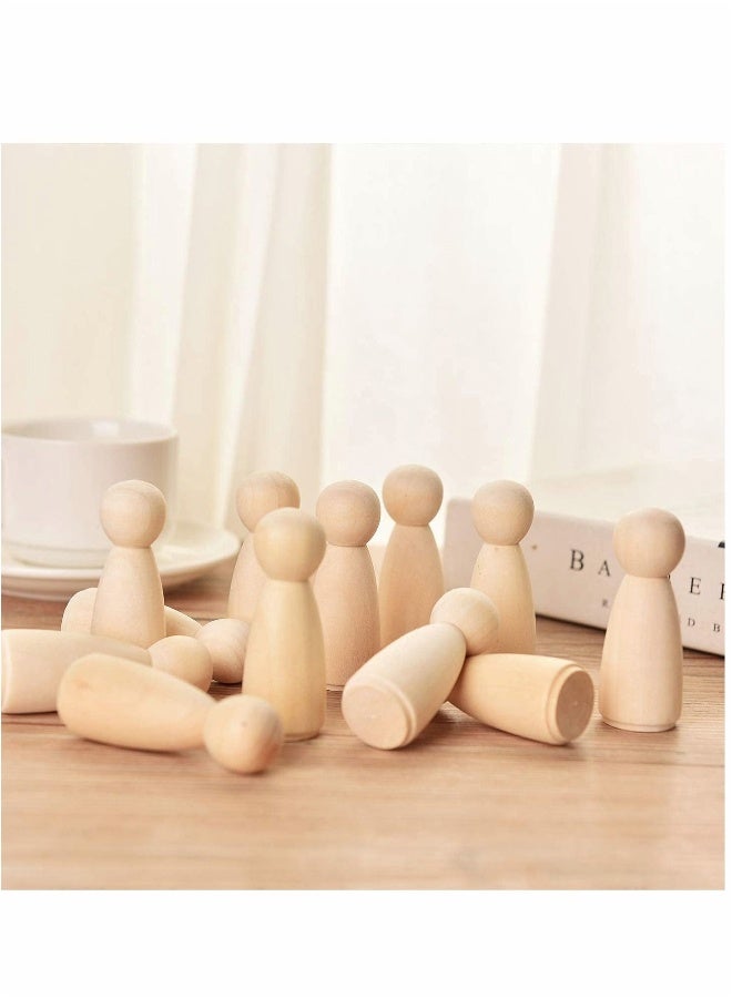 Wooden Peg Dolls 20Pcs 65mm Wooden People for Kids Painting, Craft Art Projects, Family DIY Crafts Wedding Party Decor  - Image 4