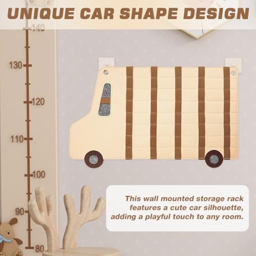 HASTHIP® Mini Car Model Pull-Back Car Toy Organizer with 40pcs Stretchy Storage Strap, Wall-Hanging Storage Holder for Mini Collectible Cars, Display Holder for Kids Car Collections - Image 4