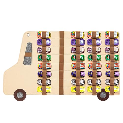 HASTHIP® Mini Car Model Pull-Back Car Toy Organizer with 40pcs Stretchy Storage Strap, Wall-Hanging Storage Holder for Mini Collectible Cars, Display Holder for Kids Car Collections - Image 1