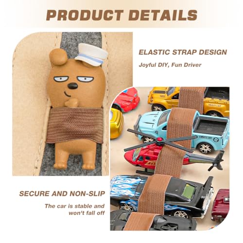 HASTHIP® Mini Car Model Pull-Back Car Toy Organizer with 40pcs Stretchy Storage Strap, Wall-Hanging Storage Holder for Mini Collectible Cars, Display Holder for Kids Car Collections - Image 3