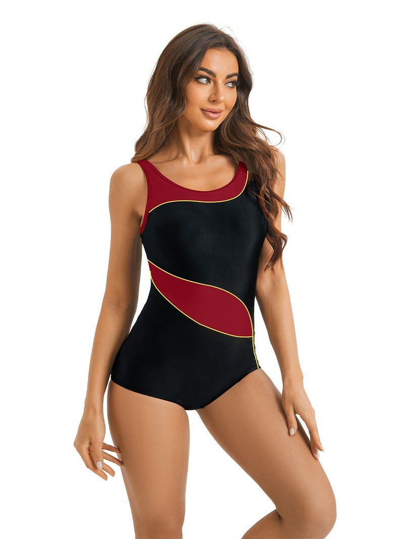 2025 Sports One-Piece Triangle Swimsuit Ladies Conservative High Elastic Swimsuit - Image 2