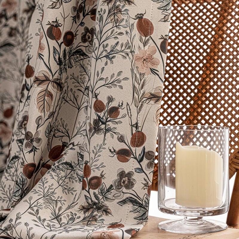 SUOUO Vintage Floral Blackout Curtains for Bedroom 96 inches Long Print Thermal Insulated Window Drapes for Living Room 2 Panels - Image 1