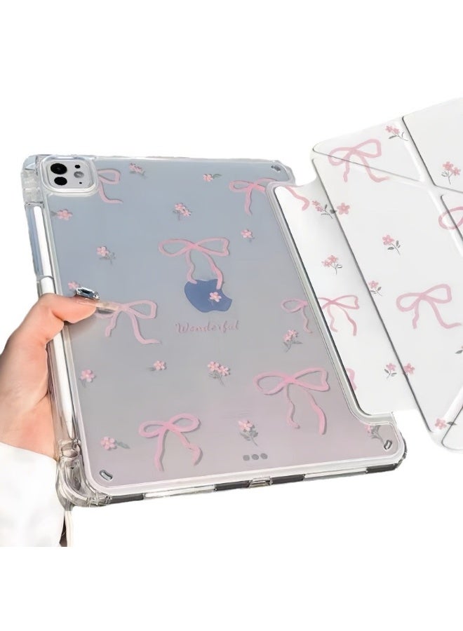 عام غطاء آيباد إير 11 إنش (M3) - تصميم ثلاثي الطيات خفيف الوزن وشفاف مع حامل للقلم ووظيفة الإغلاق التلقائي. - Image 4