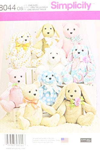 Simplicity US8044OS Children's Stuffed Animal Toy Sewing Pattern, One Size - Image 3