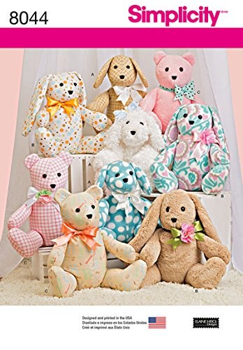 Simplicity US8044OS Children's Stuffed Animal Toy Sewing Pattern, One Size - Image 2