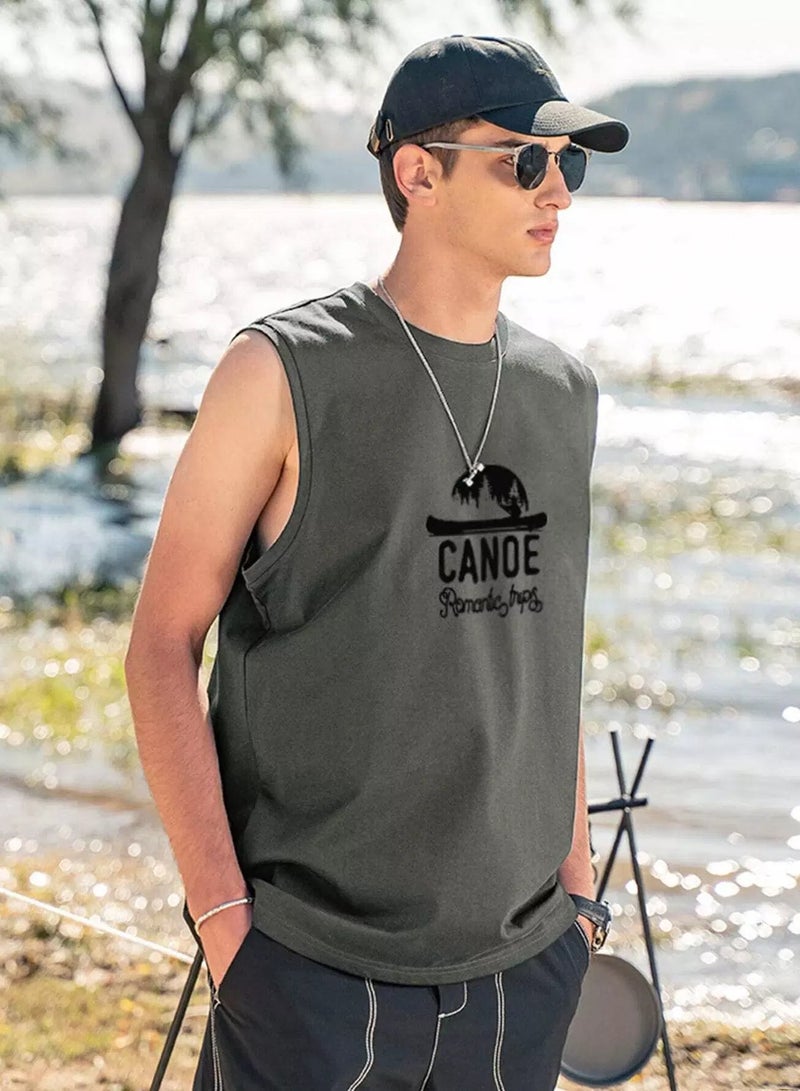 Men Slogan Graphic Tank Top - Image 1