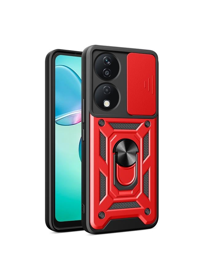 اس-توب جراب لهاتف Honor X7b بتصميم غطاء كاميرا منزلق مصنوع من مادة TPU+PC - Image 1