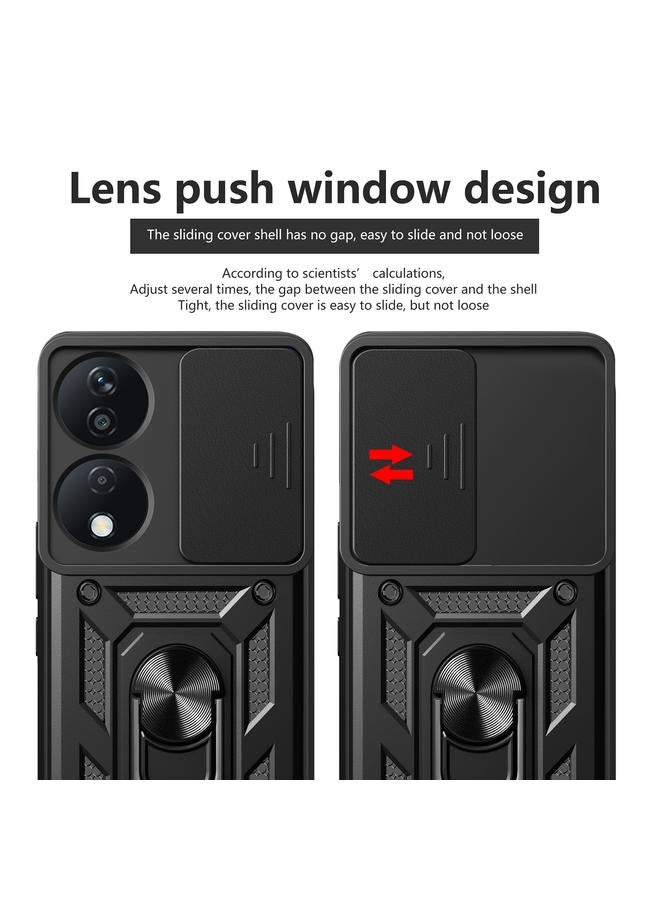 اس-توب جراب لهاتف Honor X7b بتصميم غطاء كاميرا منزلق مصنوع من مادة TPU+PC - Image 4