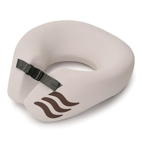 THE ASSEMBLY Assembly Comfortable Travel Neck Pillow - Pure Memory Foam Neck Support, Breathable & Machine Washable Cover, Ideal for Airplane Travel Kit (Biege) - Image 1
