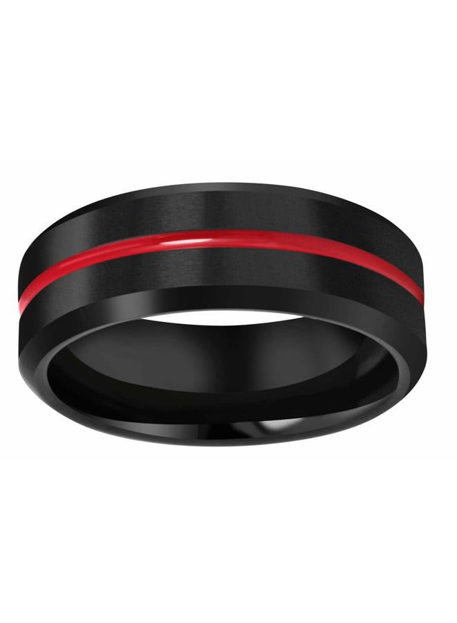 CROWNAL 6mm 8mm 10mm Thin Red Groove Black Brushed Tungsten Carbide Wedding Band Ring Comfort Fit Engraved I Love You Size 5 To 17, 10, Tungsten,Tungsten Carbide, tungsten - Image 3