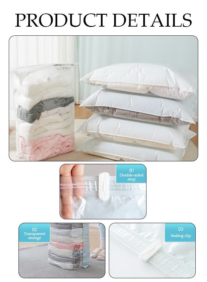 DUNISO Vacuum Space Saver Bag, 5 Pack Large Size Reusable Vacuum Storage Bag(100 x 70 x 32 cm), Simple Style Three-dimensional Bag with Hand Pump, Suitable for cotton quilt, blanket, clothing - Image 3