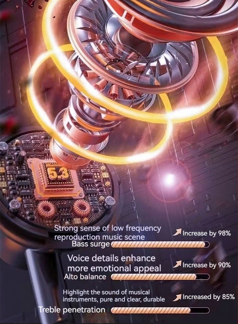 New large-capacity digital display neck-worn wireless Bluetooth headset, noise-reducing, no-lag sports headset with ear-return karaoke function (black) - Image 5