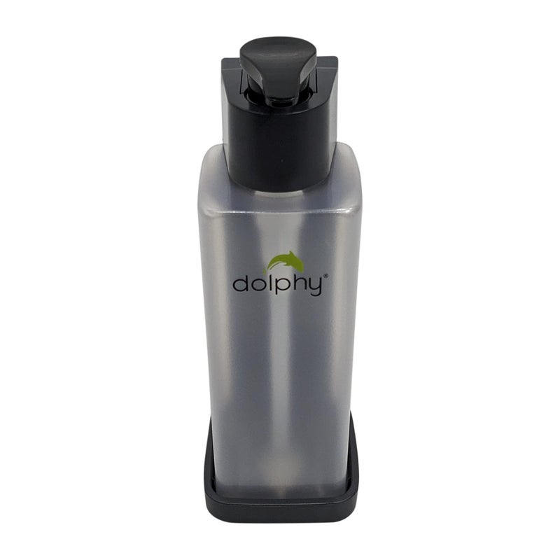 DOLPHY دولفي موزع صابون بلاستيكي مثبت على الطاولة والجدار للحمام والمطبخ - 300 مل، أسود - Image 3
