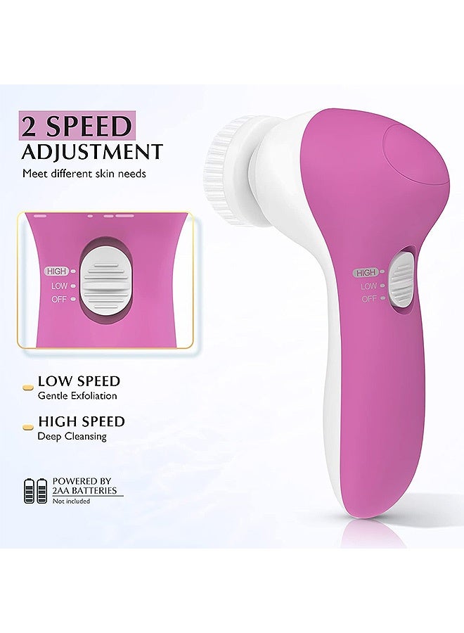 مانجي مجموعة فرشاة تنظيف الوجه، 4 بوصة 1 جهاز التقشير الكهربائي، آلة تنظيف سبا التقشير مع وجه التقشير الرقيق والكشط العميق - Image 4