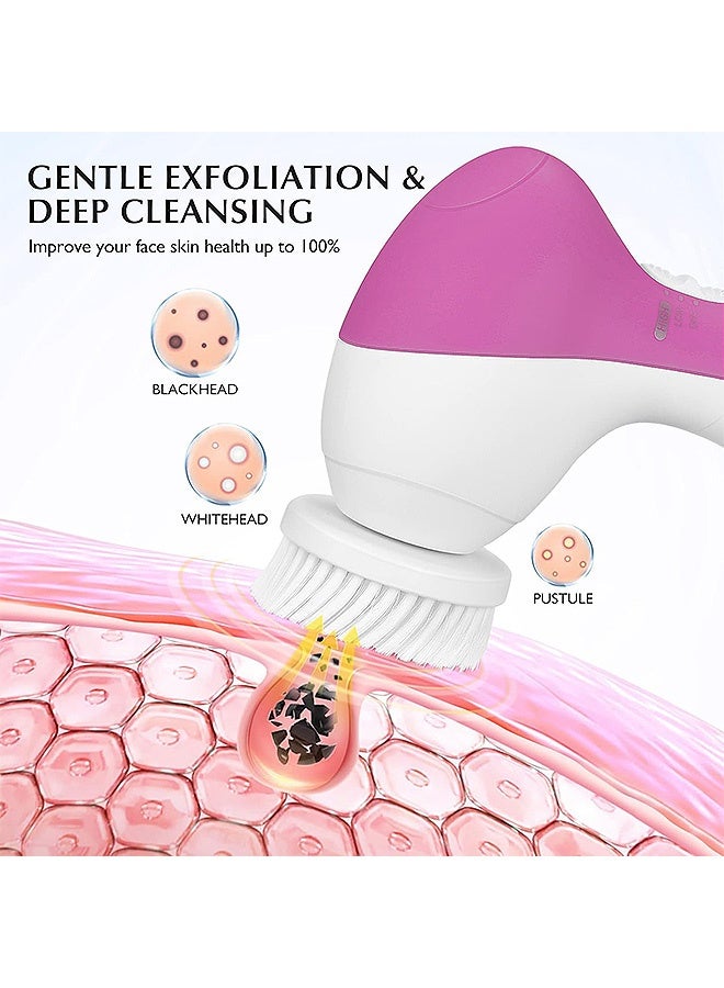 مانجي مجموعة فرشاة تنظيف الوجه، 4 بوصة 1 جهاز التقشير الكهربائي، آلة تنظيف سبا التقشير مع وجه التقشير الرقيق والكشط العميق - Image 3