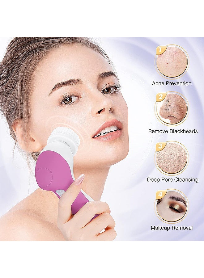 مانجي مجموعة فرشاة تنظيف الوجه، 4 بوصة 1 جهاز التقشير الكهربائي، آلة تنظيف سبا التقشير مع وجه التقشير الرقيق والكشط العميق - Image 5