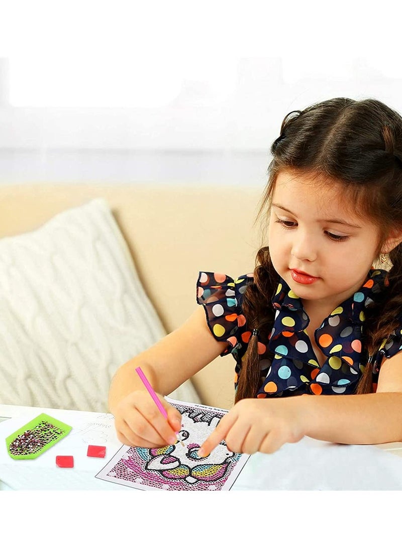 SYOSI Diamond Painting Kit, 4 Pieces 5D Diamond Painting Kit for Kids Full Drill Painting by Number Kits for Beginners DIY Rhinestone Art Craft Set for Home Office Wall Decor - Image 4