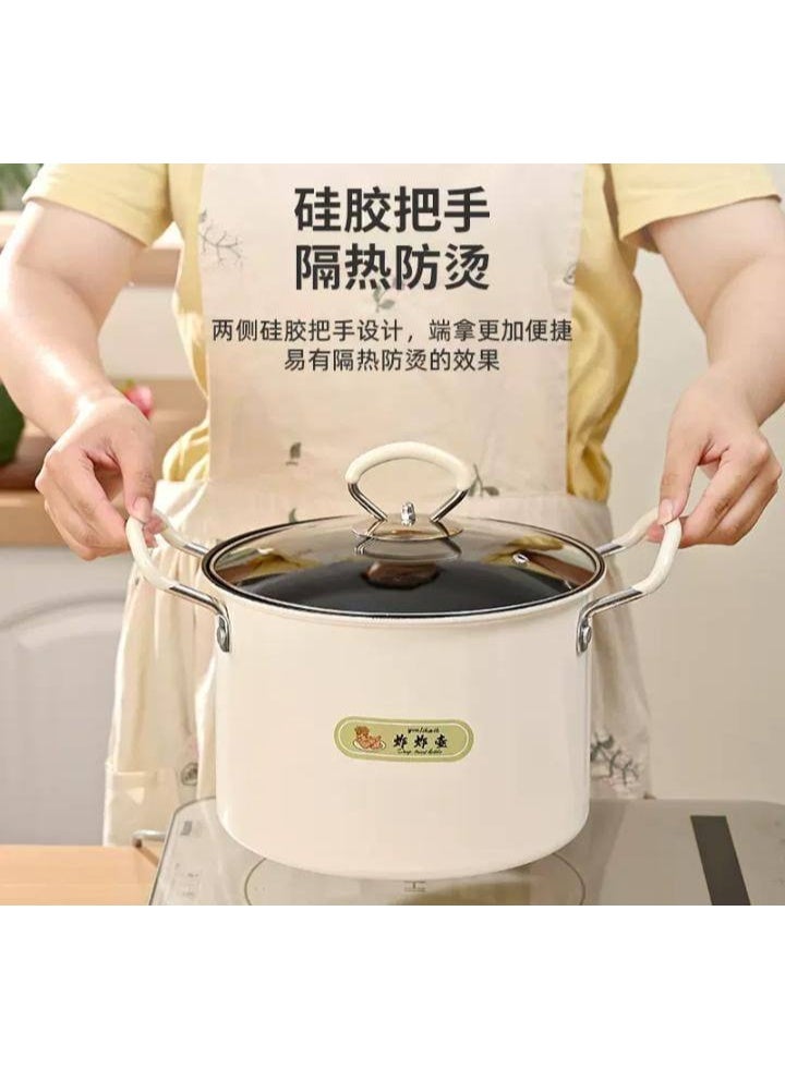 حلة تحمير بطوط 5 لتر – حلة مع غطاء زجاجي حراري وباسكت شبك ومقبض استانلس – سهلة الاستخدام وتصفي الزيت AR - Image 1