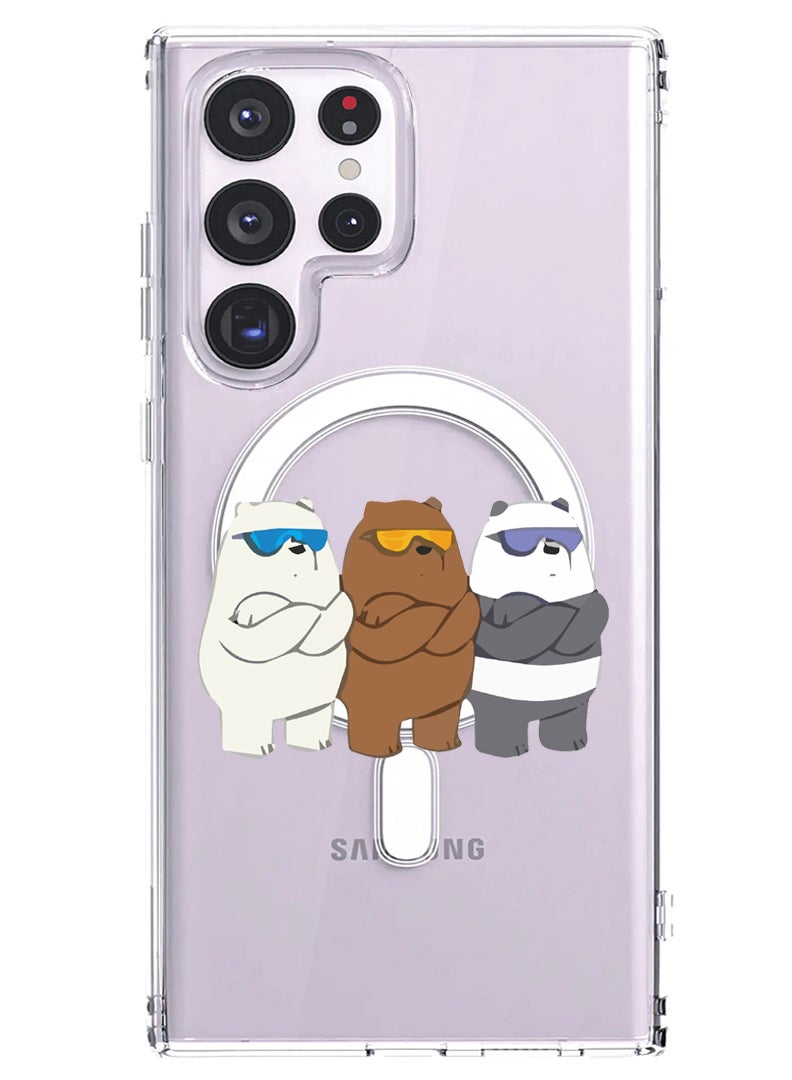Theodor Magnetic Case for Samsung Galaxy S23 Ultra 6.8-inch Compatible with MagSafe Wireless Charging, Shockproof Phone Bumper Cover ears dance - Image 1