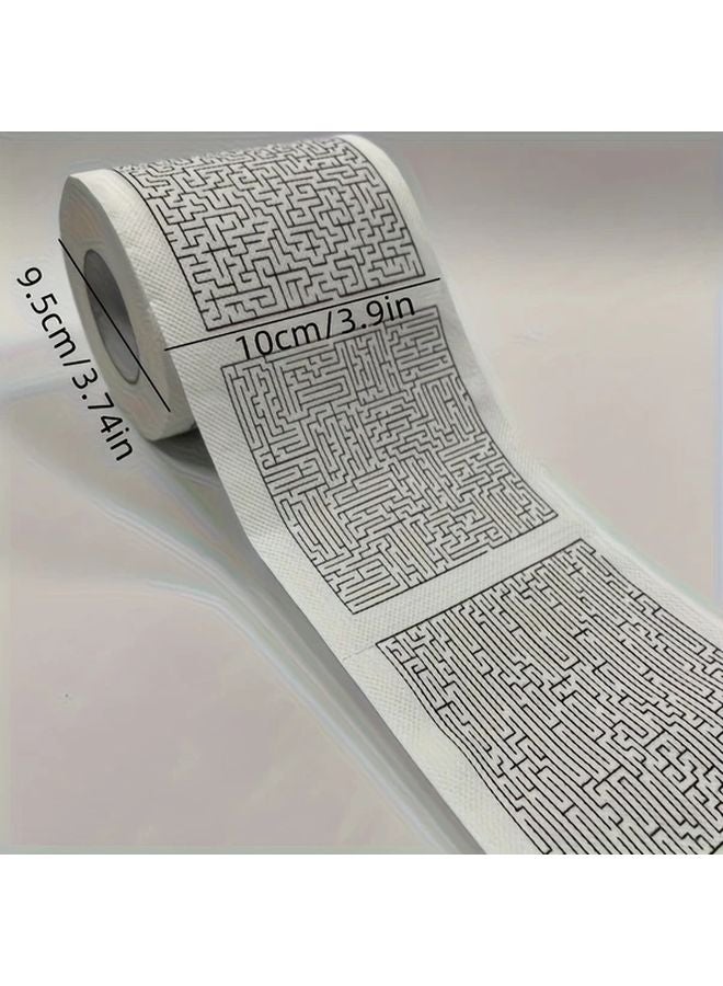 Labyrinth Maze Pattern Toilet Paper 1pc Fun Design For Bathroom Entertainment - Image 4