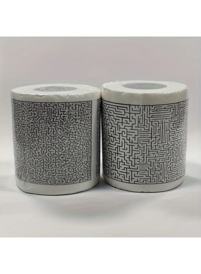 Labyrinth Maze Pattern Toilet Paper 1pc Fun Design For Bathroom Entertainment - Image 2