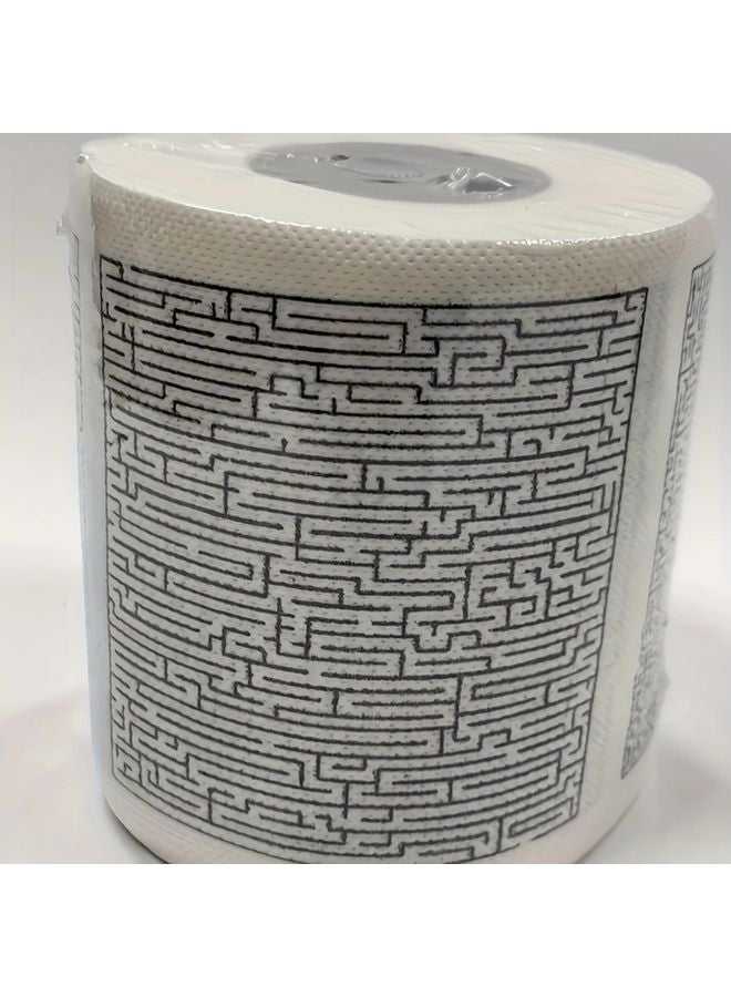 Labyrinth Maze Pattern Toilet Paper 1pc Fun Design For Bathroom Entertainment - Image 5