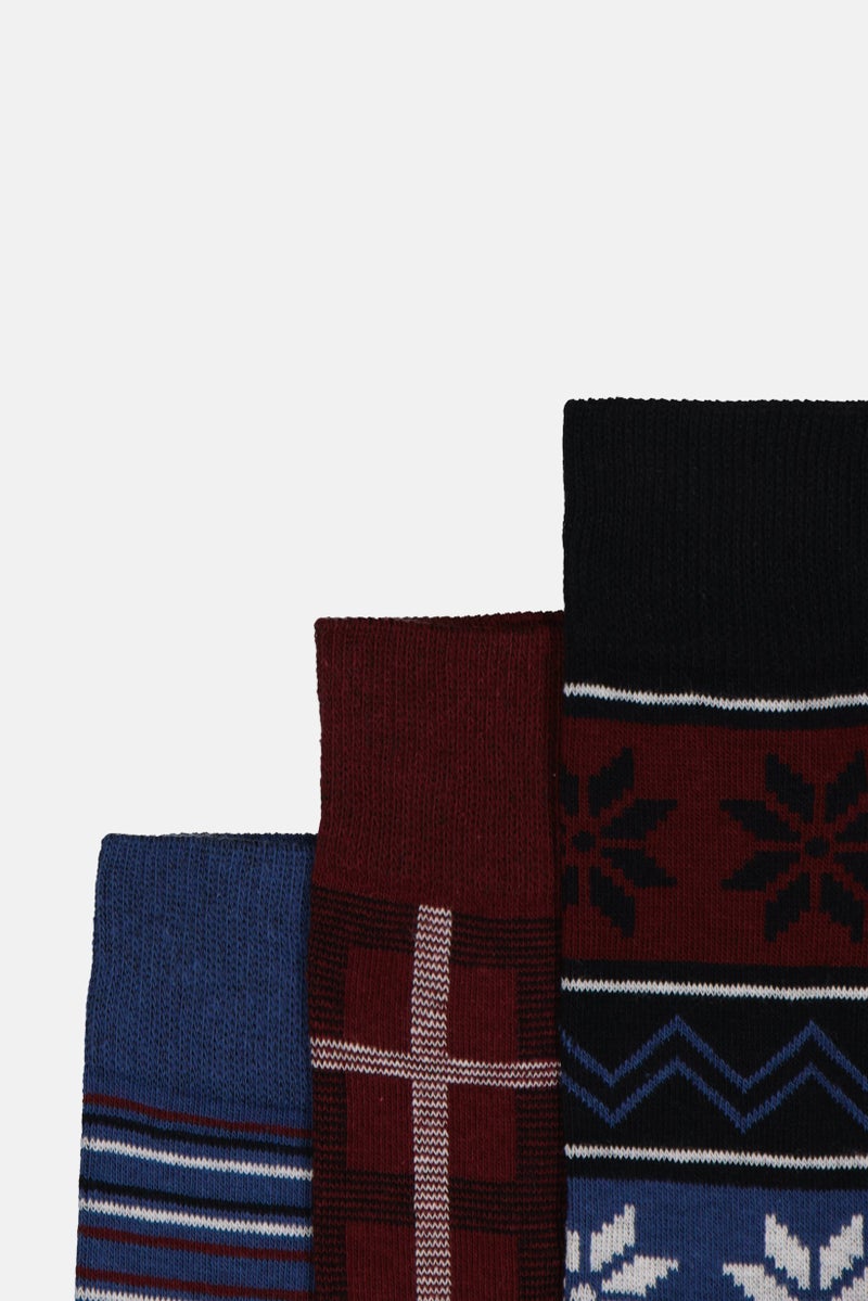 Original Penguin Men 3 Pairs Pack Printed Crew Socks, Multicolor - Image 2