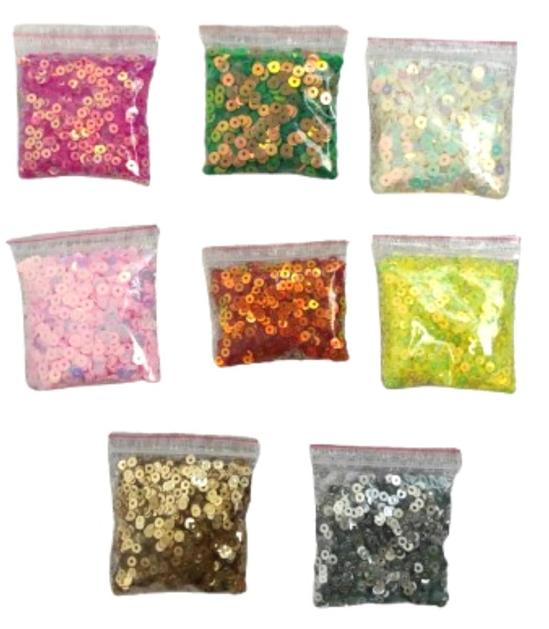 SequinSequence 4mm Pack of 1000 Sitara Sequins with Holes for EmbroideryShiny Sparkle Sitara Glitter Spangles for Crafts DIY Sewing and Embellishments - Image 1