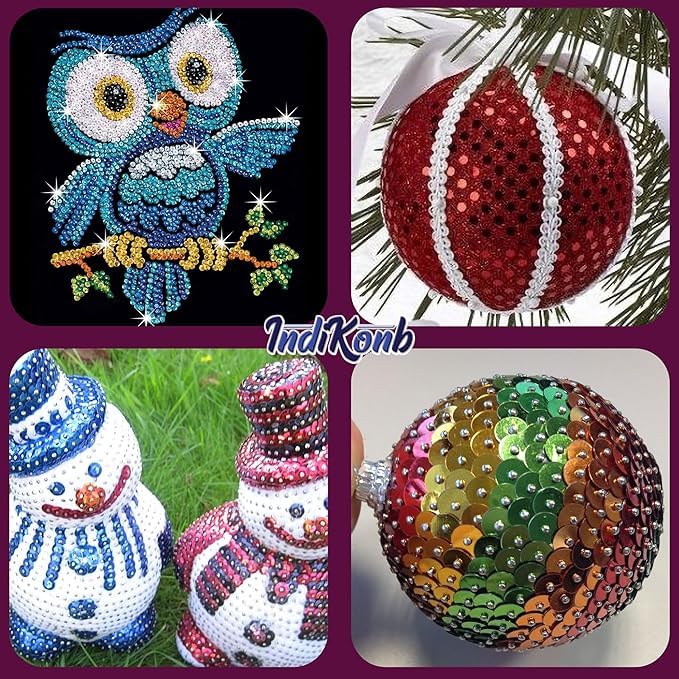 SequinSequence 4mm Pack of 1000 Sitara Sequins with Holes for EmbroideryShiny Sparkle Sitara Glitter Spangles for Crafts DIY Sewing and Embellishments - Image 5