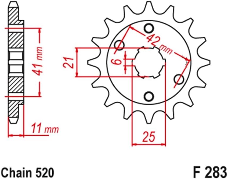 Wivplex 520 Motorcycle Front Sprocket 15T - Image 3