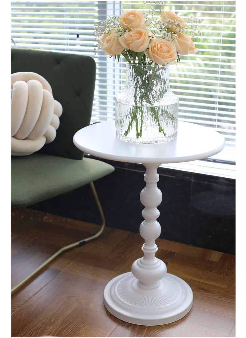 XiuWoo - Metal Iron Coffee Table, Nordic Sofa Side Cabinet Living Room Home Small Coffee Table Modern Minimalist Corner, Metal Iron Outdoor Round Table Weather Resistant Anti-Rust Outdoor End Table - Image 1