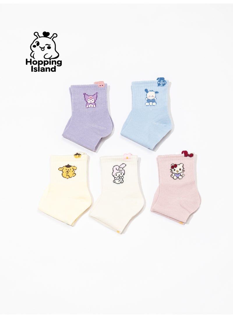 Hopping Island Kids Children Socks 5Pairs Boy Girl Baby Animal Pattern Size M [HI] - Image 3