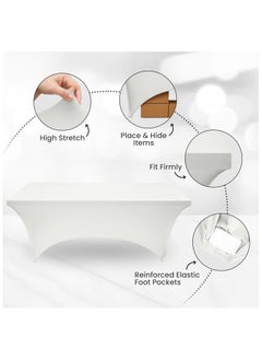 Vparty Spandex Tablecloth 6ft – Stretchable Table Covers for Party, Wedding, Birthday, Banquet, Vendor Events, Wrinkle-Resistant, Easy Fit, and Elegant Table Décor for Special Occasions and Gatherings  - Image 4