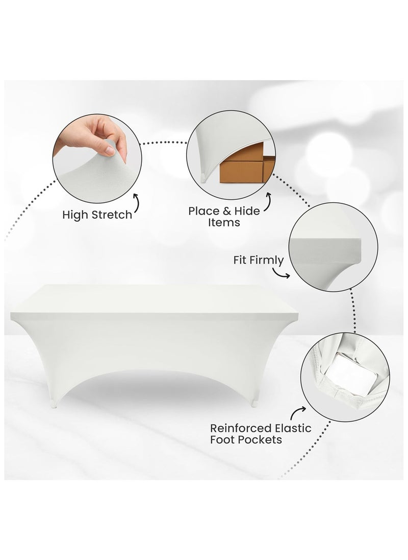 Vparty Spandex Tablecloth 6ft – Stretchable Table Covers for Party, Wedding, Birthday, Banquet, Vendor Events, Wrinkle-Resistant, Easy Fit, and Elegant Table Décor for Special Occasions and Gatherings  - Image 4