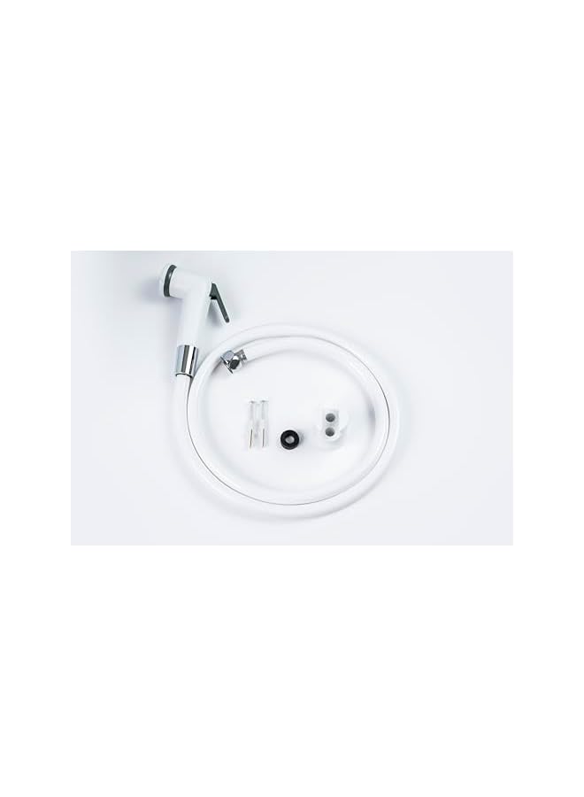 The Bros ECO Hand Trigger Bidet/Shattaf Set - White / 120cm White Multilayer Plastic Hose - Image 3
